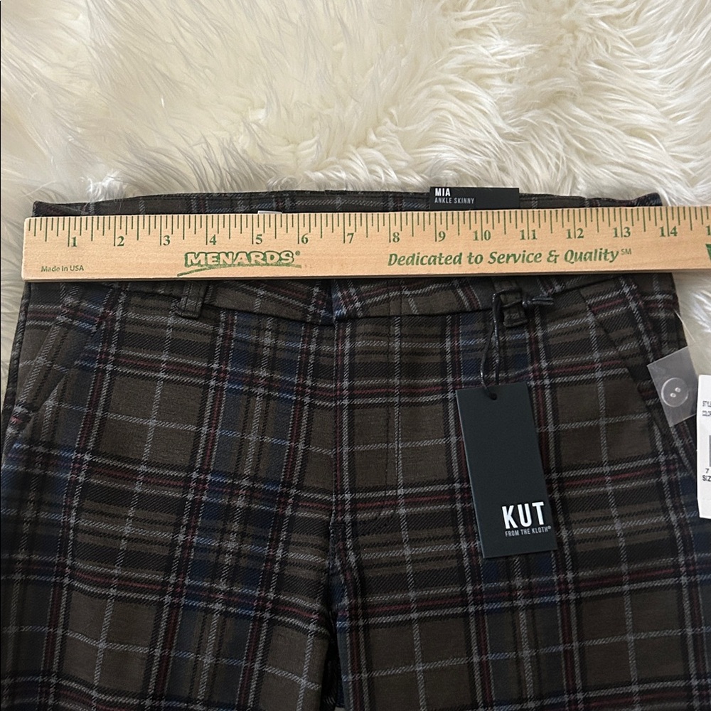 New! Kut from the Kloth Mia High-Rise Skinny Ankle Plaid Ponte Pants - Picture 8 of 10